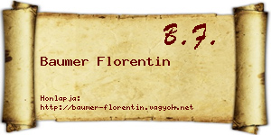 Baumer Florentin névjegykártya